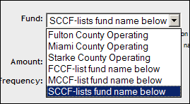 Choose the Starke County Community Foundation Fund List